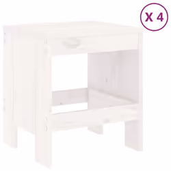 vidaXL Garden Dining Set Outdoor Table and Chair Set 5 Piece Solid Wood Pine - white pine