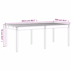 vidaXL Garden Dining Set Outdoor Table and Chair 17 Piece Solid Wood Pine - white pine