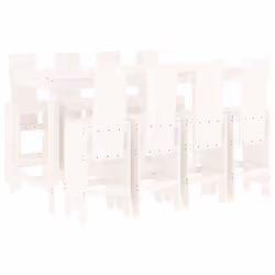 vidaXL Garden Bar Set Outdoor Bar Table Set Bar Stool 9 Piece Solid Wood Pine - white pine