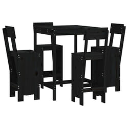 vidaXL Garden Bar Set Outdoor Bar Table Set Bar Stool 5 Piece Solid Wood Pine - black pine
