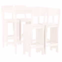 vidaXL Garden Bar Set Outdoor Bar Table Set Bar Stool 5 Piece Solid Wood Pine - white pine