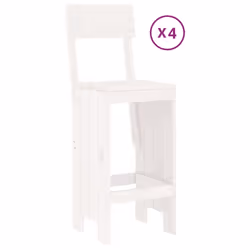 vidaXL Garden Bar Set Outdoor Bar Table Set Bar Stool 5 Piece Solid Wood Pine - white pine