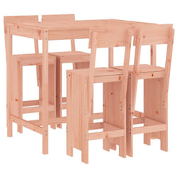 vidaXL Garden Bar Set Outdoor Bar Table Set Bar Stool 5 Piece Solid Wood Pine - natural douglas