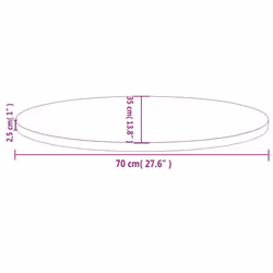 vidaXL Table Top Desk Top Dining Table Top for Table Solid Wood Pine Oval - brown, 70 x 35 x 2.5 cm - Additional view 3