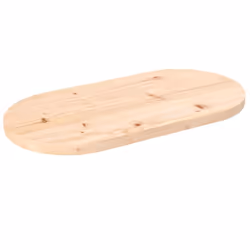 vidaXL Table Top Desk Top Wooden Dining Table Top White Solid Wood Pine Oval - brown, 60 x 30 x 2.5 cm