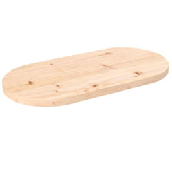 vidaXL Table Top Desk Top Wooden Dining Table Top White Solid Wood Pine Oval - brown, 60 x 30 x 2.5 cm