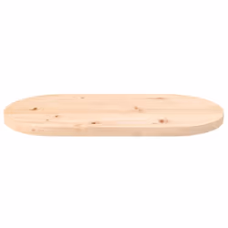 vidaXL Table Top Desk Top Wooden Dining Table Top White Solid Wood Pine Oval - brown, 60 x 30 x 2.5 cm