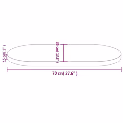 vidaXL Table Top Desk Top Wooden Dining Table Top White Solid Wood Pine Oval - white, 70 x 35 x 2.5 cm - Additional view 6
