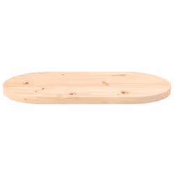 vidaXL Table Top Desk Top Wooden Dining Table Top White Solid Wood Pine Oval - brown, 80 x 40 x 2.5 cm