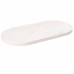 vidaXL Table Top Desk Top Wooden Dining Table Top White Solid Wood Pine Oval - white, 80 x 40 x 2.5 cm