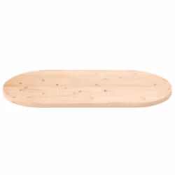 vidaXL Table Top Desk Top Wooden Dining Table Top White Solid Wood Pine Oval - brown, 90 x 45 x 2.5 cm
