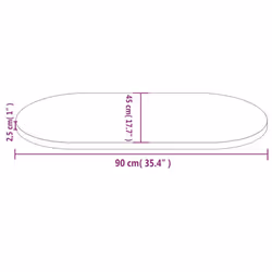 vidaXL Table Top Desk Top Wooden Dining Table Top White Solid Wood Pine Oval - white, 90 x 45 x 2.5 cm