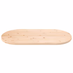 vidaXL Table Top Desk Top Wooden Dining Table Top White Solid Wood Pine Oval - brown, 100 x 50 x 2.5 cm