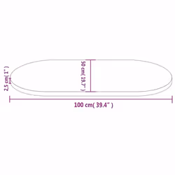 vidaXL Table Top Desk Top Wooden Dining Table Top White Solid Wood Pine Oval - white, 100 x 50 x 2.5 cm
