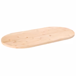vidaXL Table Top Desk Top Wooden Dining Table Top White Solid Wood Pine Oval - brown, 110 x 55 x 2.5 cm