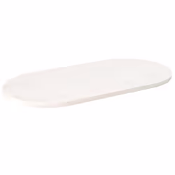 vidaXL Table Top Desk Top Wooden Dining Table Top White Solid Wood Pine Oval - white, 110 x 55 x 2.5 cm
