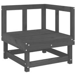 vidaXL Garden Middle Sofa Footrest Outdoor Sofa Coffee Table Solid Wood Pine - grey pine, corner sofa