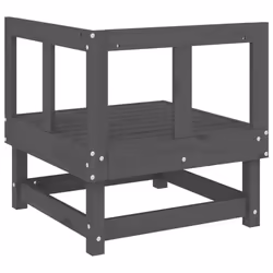 vidaXL Garden Middle Sofa Footrest Outdoor Sofa Coffee Table Solid Wood Pine - grey pine, corner sofa - Additional view 4