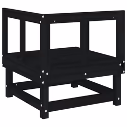 vidaXL Garden Middle Sofa Footrest Outdoor Sofa Coffee Table Solid Wood Pine - black pine, corner sofa - Additional view 4