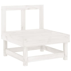 vidaXL Garden Middle Sofa Footrest Outdoor Sofa Coffee Table Solid Wood Pine - white pine, middle sofa