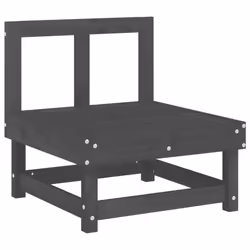 vidaXL Garden Middle Sofa Footrest Outdoor Sofa Coffee Table Solid Wood Pine - grey pine, middle sofa