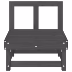 vidaXL Garden Middle Sofa Footrest Outdoor Sofa Coffee Table Solid Wood Pine - grey pine, middle sofa