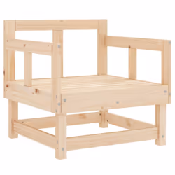 ) vidaXL Garden Middle Sofa Footrest Outdoor Sofa Coffee Table Solid Wood Pine - natural pine, armchair (2 pcs - Additional view 2