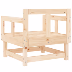 ) vidaXL Garden Middle Sofa Footrest Outdoor Sofa Coffee Table Solid Wood Pine - natural pine, armchair (2 pcs - Additional view 5