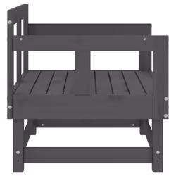 ) vidaXL Garden Middle Sofa Footrest Outdoor Sofa Coffee Table Solid Wood Pine - grey pine, armchair (2 pcs - Additional view 4