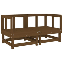 ) vidaXL Garden Middle Sofa Footrest Outdoor Sofa Coffee Table Solid Wood Pine - honey brown pine, corner sofa (2 pcs