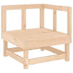 vidaXL Garden Middle Sofa Footrest Outdoor Sofa Coffee Table Solid Wood Pine - natural pine, corner + middle + footrest - Additional view 4