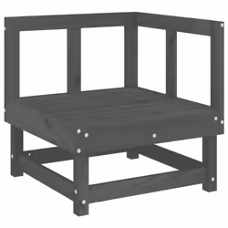 vidaXL Garden Middle Sofa Footrest Outdoor Sofa Coffee Table Solid Wood Pine - grey pine, corner + middle + footrest - Additional view 4