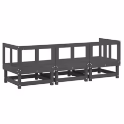 vidaXL Garden Middle Sofa Footrest Outdoor Sofa Coffee Table Solid Wood Pine - grey pine, 2x corner +middle - Additional view 2