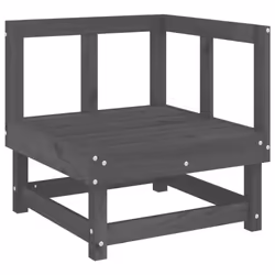 vidaXL Garden Middle Sofa Footrest Outdoor Sofa Coffee Table Solid Wood Pine - grey pine, 2x corner +middle - Additional view 4