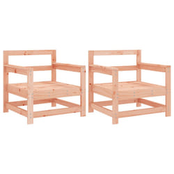 vidaXL Garden Middle Sofas Outdoor Sofa Sectional Sofa 2 pcs Solid Wood Pine - natural douglas, armchair
