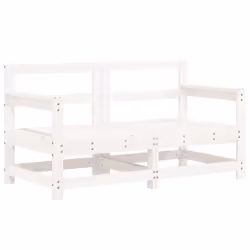 ) vidaXL Garden Middle Sofas Outdoor Sofa Sectional Sofa 2 pcs Solid Wood Pine - white pine, corner sofa (2 pcs