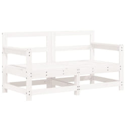 ) vidaXL Garden Middle Sofas Outdoor Sofa Sectional Sofa 2 pcs Solid Wood Pine - white pine, corner sofa (2 pcs