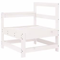 ) vidaXL Garden Middle Sofas Outdoor Sofa Sectional Sofa 2 pcs Solid Wood Pine - white pine, corner sofa (2 pcs