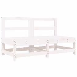 ) vidaXL Garden Middle Sofas Outdoor Sofa Sectional Sofa 2 pcs Solid Wood Pine - white pine, middle sofa (2 pcs