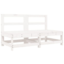 ) vidaXL Garden Middle Sofas Outdoor Sofa Sectional Sofa 2 pcs Solid Wood Pine - white pine, middle sofa (2 pcs