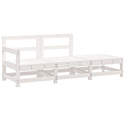vidaXL Garden Middle Sofas Outdoor Sofa Sectional Sofa 2 pcs Solid Wood Pine - white pine, corner + middle + footrest