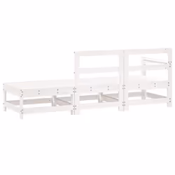 vidaXL Garden Middle Sofas Outdoor Sofa Sectional Sofa 2 pcs Solid Wood Pine - white pine, corner + middle + footrest