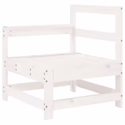 vidaXL Garden Middle Sofas Outdoor Sofa Sectional Sofa 2 pcs Solid Wood Pine - white pine, corner + middle + footrest - Additional view 5