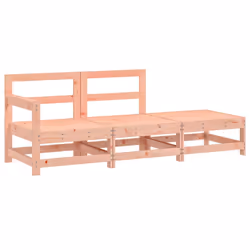 vidaXL Garden Middle Sofas Outdoor Sofa Sectional Sofa 2 pcs Solid Wood Pine - natural douglas, corner + middle + footrest