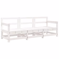 vidaXL Garden Middle Sofas Outdoor Sofa Sectional Sofa 2 pcs Solid Wood Pine - white pine, 2x corner + middle
