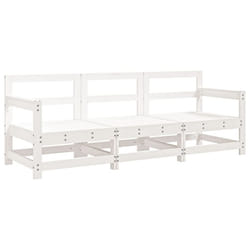 vidaXL Garden Middle Sofas Outdoor Sofa Sectional Sofa 2 pcs Solid Wood Pine - white pine, 2x corner + middle