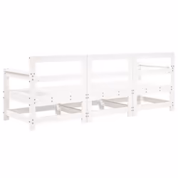 vidaXL Garden Middle Sofas Outdoor Sofa Sectional Sofa 2 pcs Solid Wood Pine - white pine, 2x corner + middle