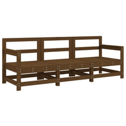 vidaXL Garden Middle Sofas Outdoor Sofa Sectional Sofa 2 pcs Solid Wood Pine - honey brown pine, 2x corner + middle