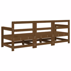 vidaXL Garden Middle Sofas Outdoor Sofa Sectional Sofa 2 pcs Solid Wood Pine - honey brown pine, 2x corner + middle
