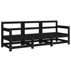 vidaXL Garden Middle Sofas Outdoor Sofa Sectional Sofa 2 pcs Solid Wood Pine - black pine, 2x corner + middle